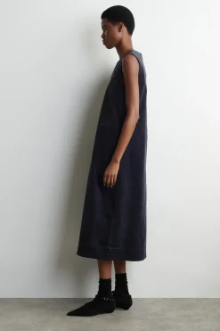 A-LINE CORDUROY MIDI DRESS