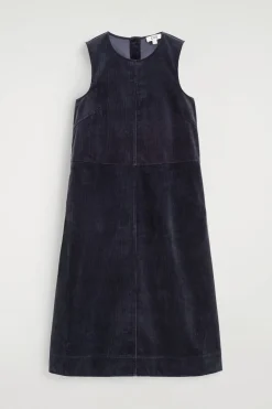 A-LINE CORDUROY MIDI DRESS