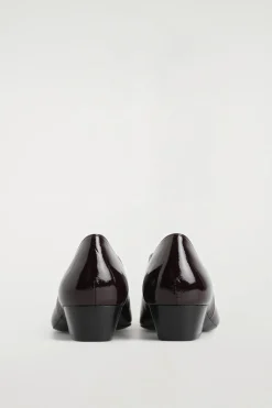 ANGULAR LEATHER HEELED BALLET FLATS