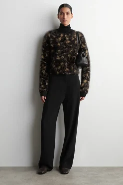 ANIMAL-JACQUARD MERINO WOOL CARDIGAN