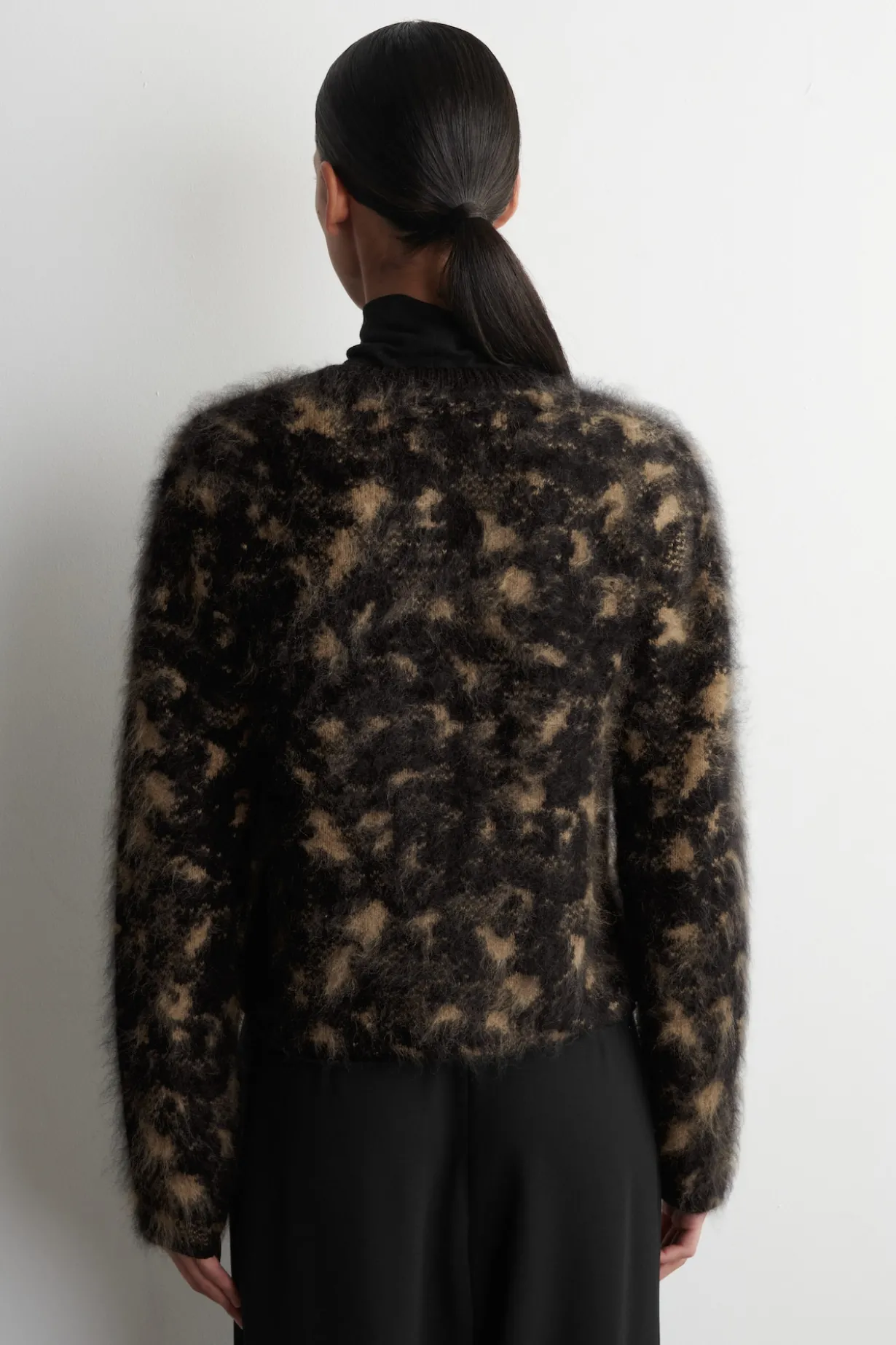 ANIMAL-JACQUARD MERINO WOOL CARDIGAN