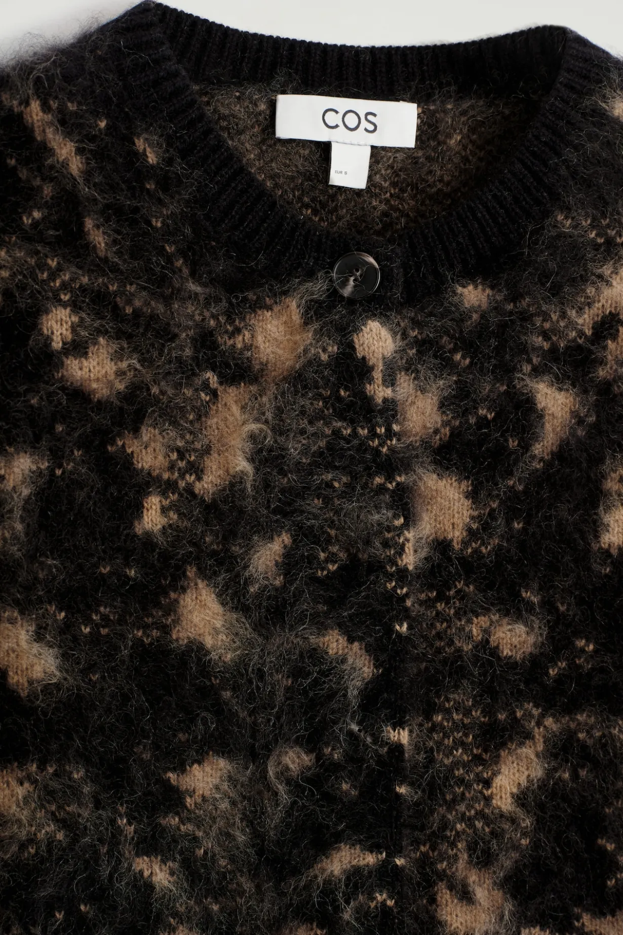 ANIMAL-JACQUARD MERINO WOOL CARDIGAN