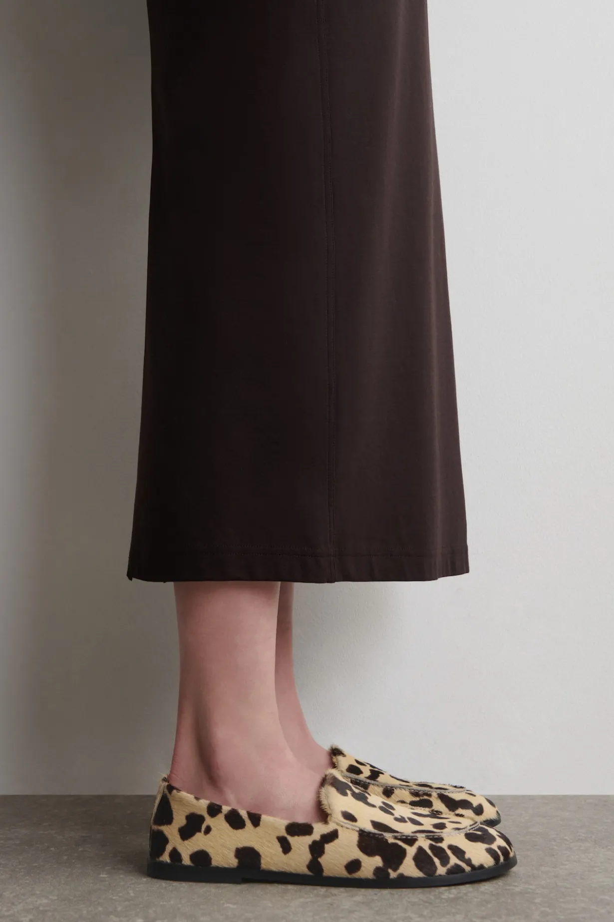 ANIMAL-PRINT PONY HAIR EFFECT LEATHER LOAFERS