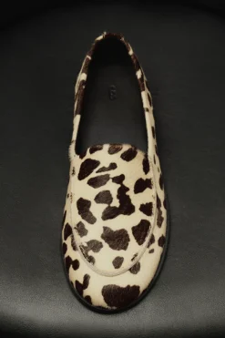 ANIMAL-PRINT PONY HAIR EFFECT LEATHER LOAFERS