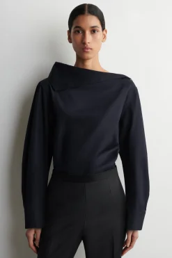 ASYMMETRIC COTTON BLOUSE