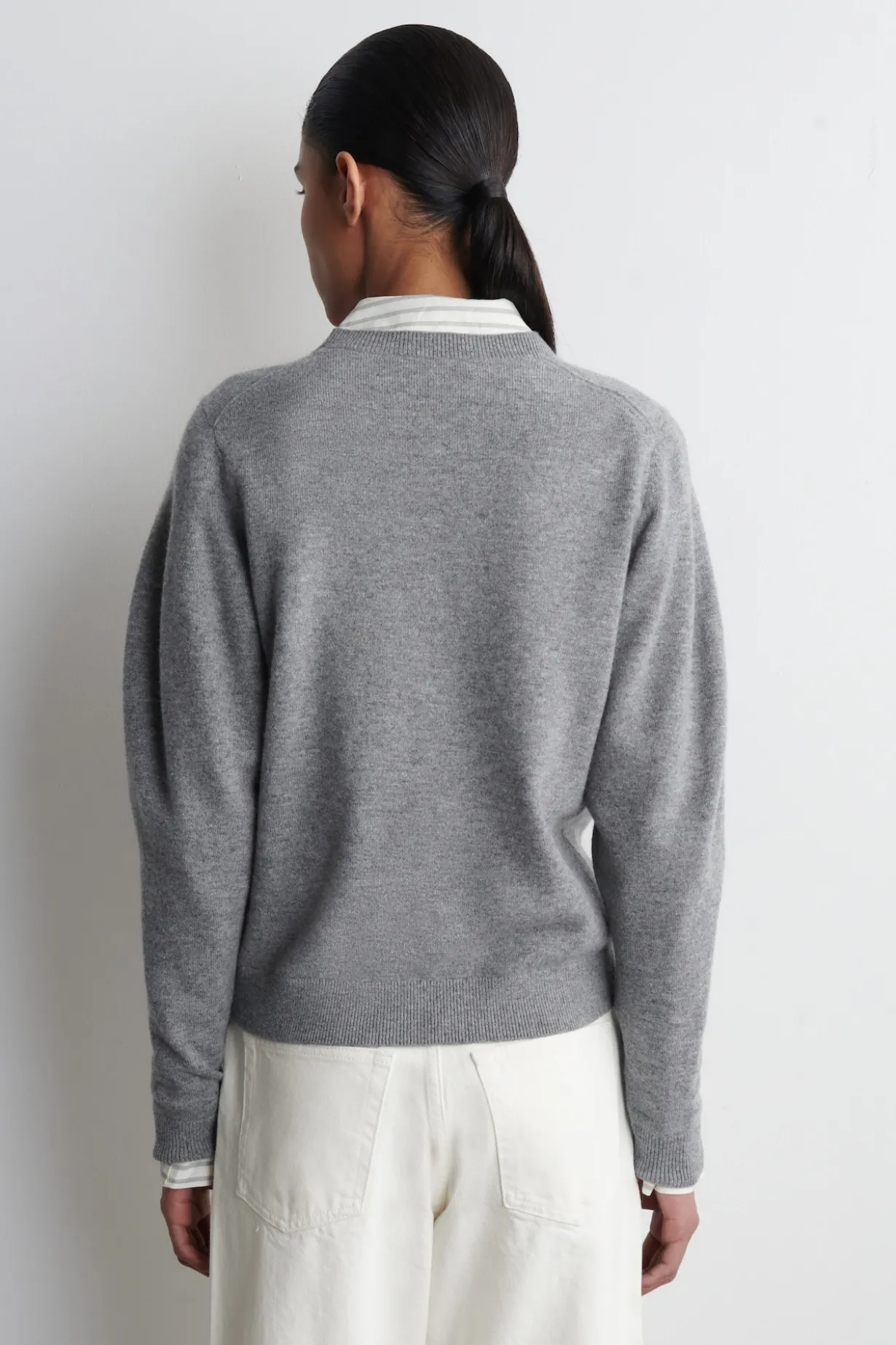 BALLOON-SLEEVE MERINO WOOL SWEATER