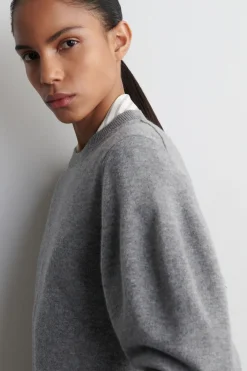 BALLOON-SLEEVE MERINO WOOL SWEATER