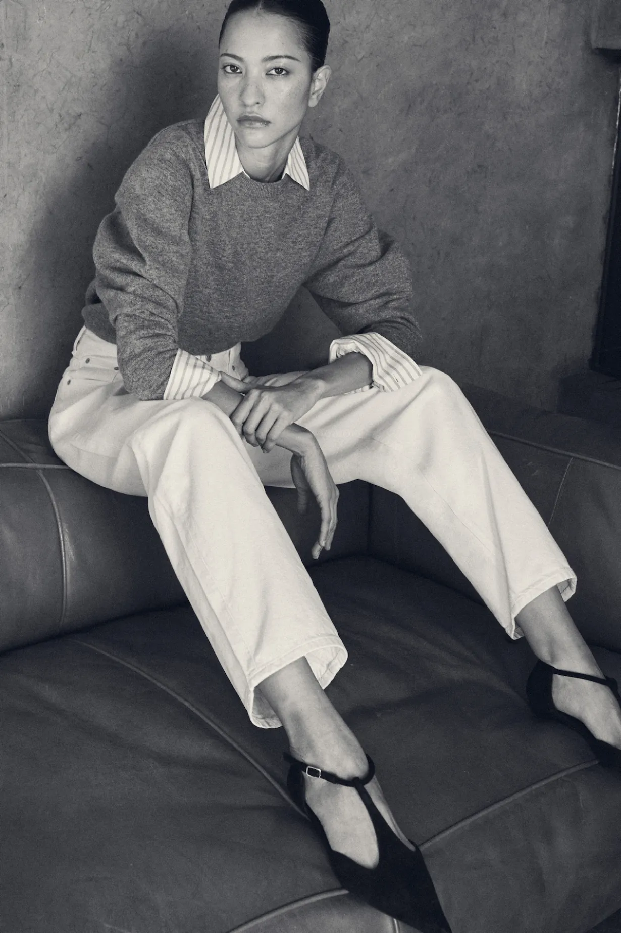 BALLOON-SLEEVE MERINO WOOL SWEATER