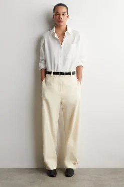 BARREL-LEG COTTON UTILITY PANTS