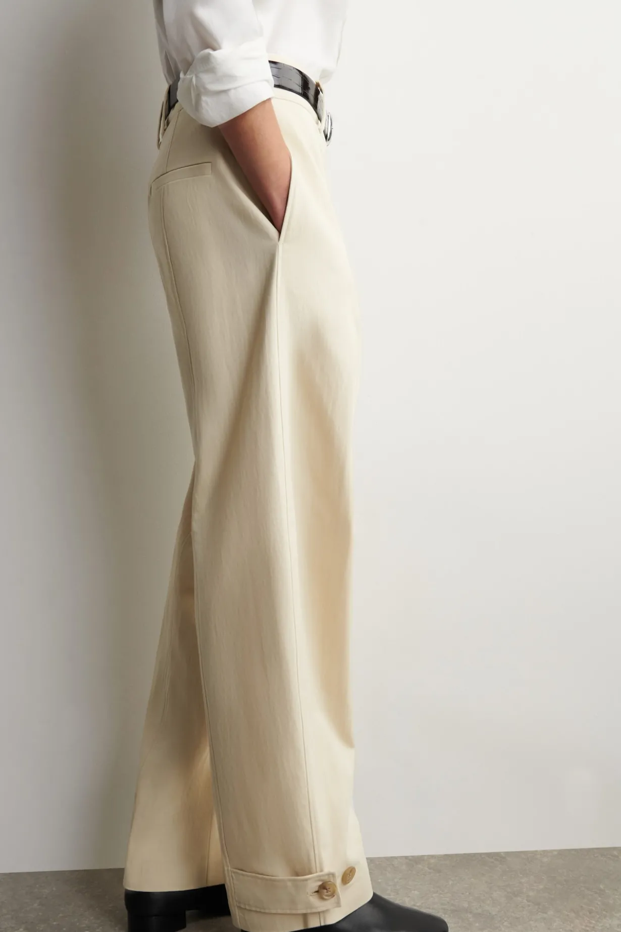 BARREL-LEG COTTON UTILITY PANTS