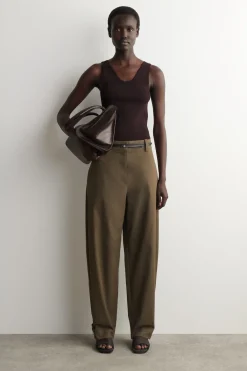 BARREL-LEG COTTON UTILITY PANTS