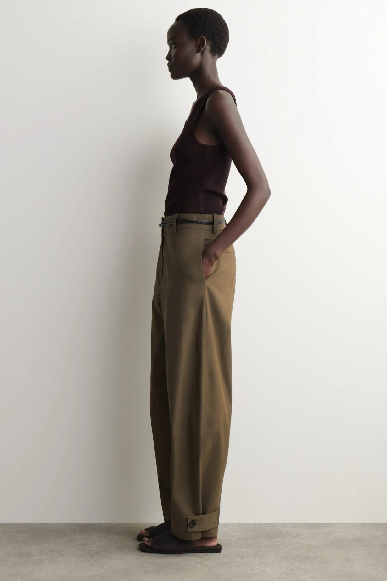 BARREL-LEG COTTON UTILITY PANTS