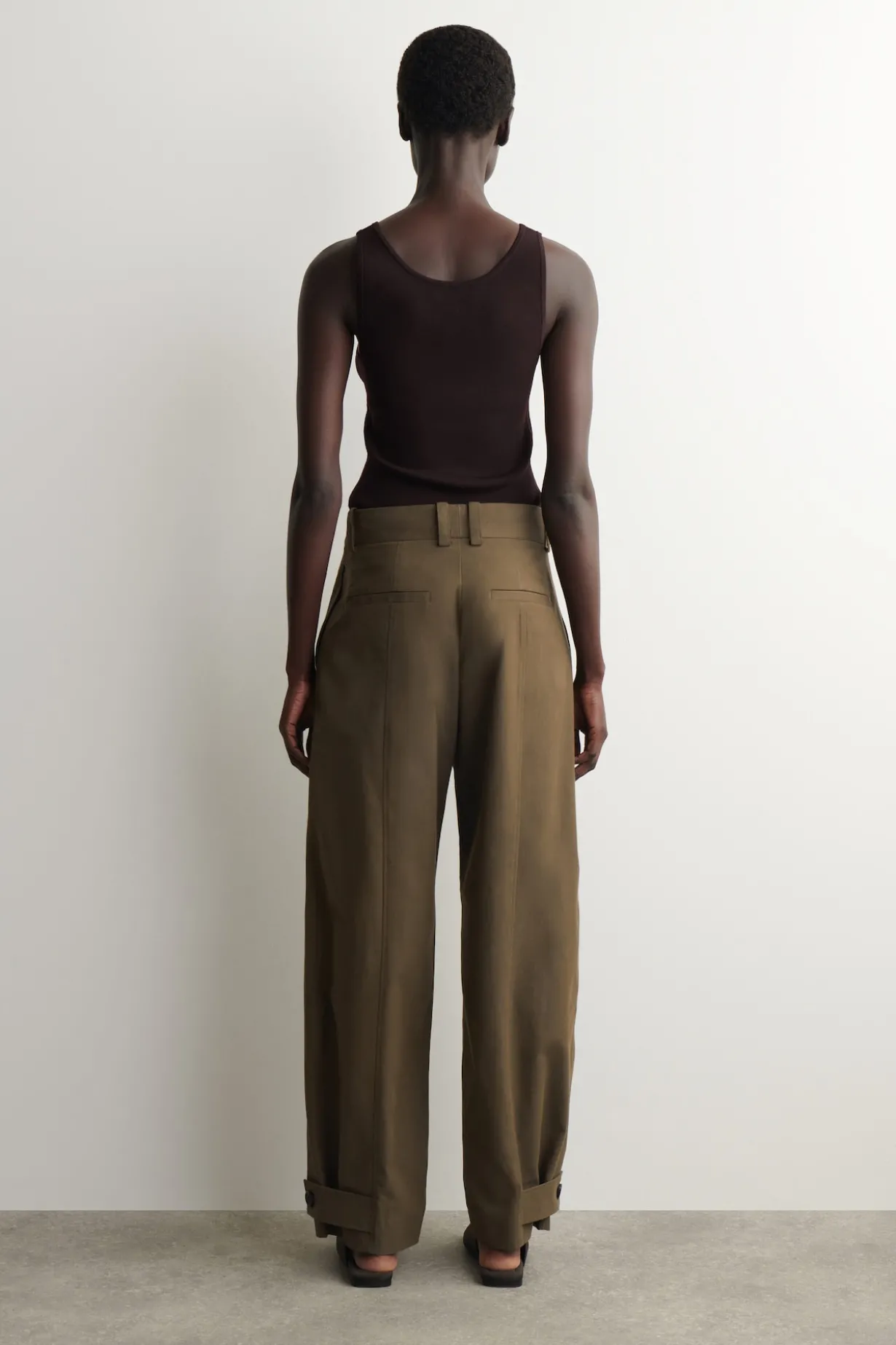 BARREL-LEG COTTON UTILITY PANTS