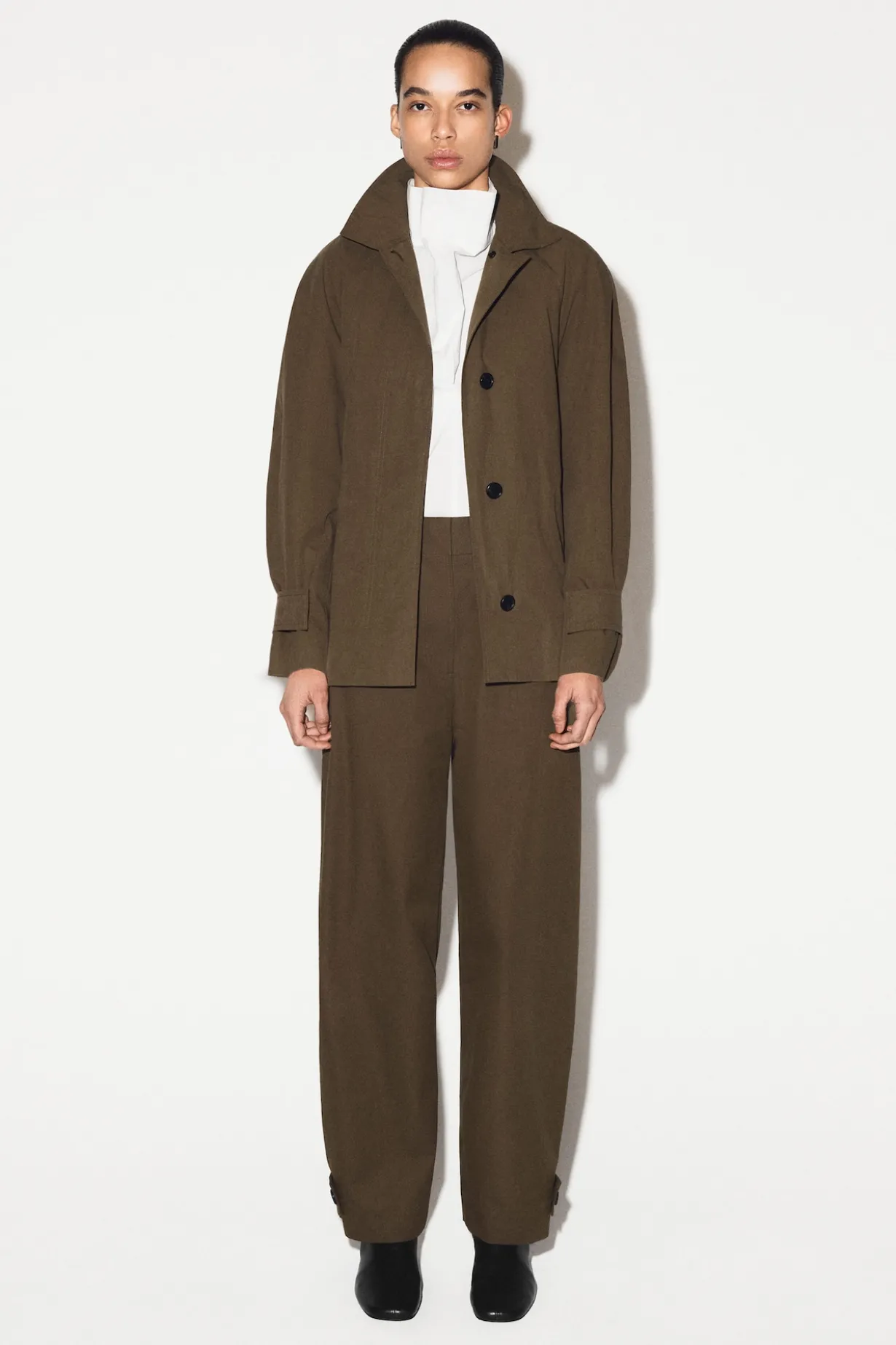 BARREL-LEG COTTON UTILITY PANTS