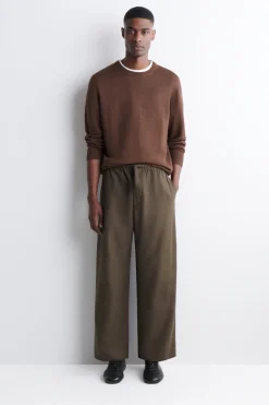 BARREL-LEG DRAWSTRING PANTS