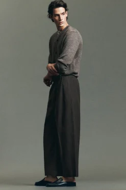 BARREL-LEG DRAWSTRING PANTS