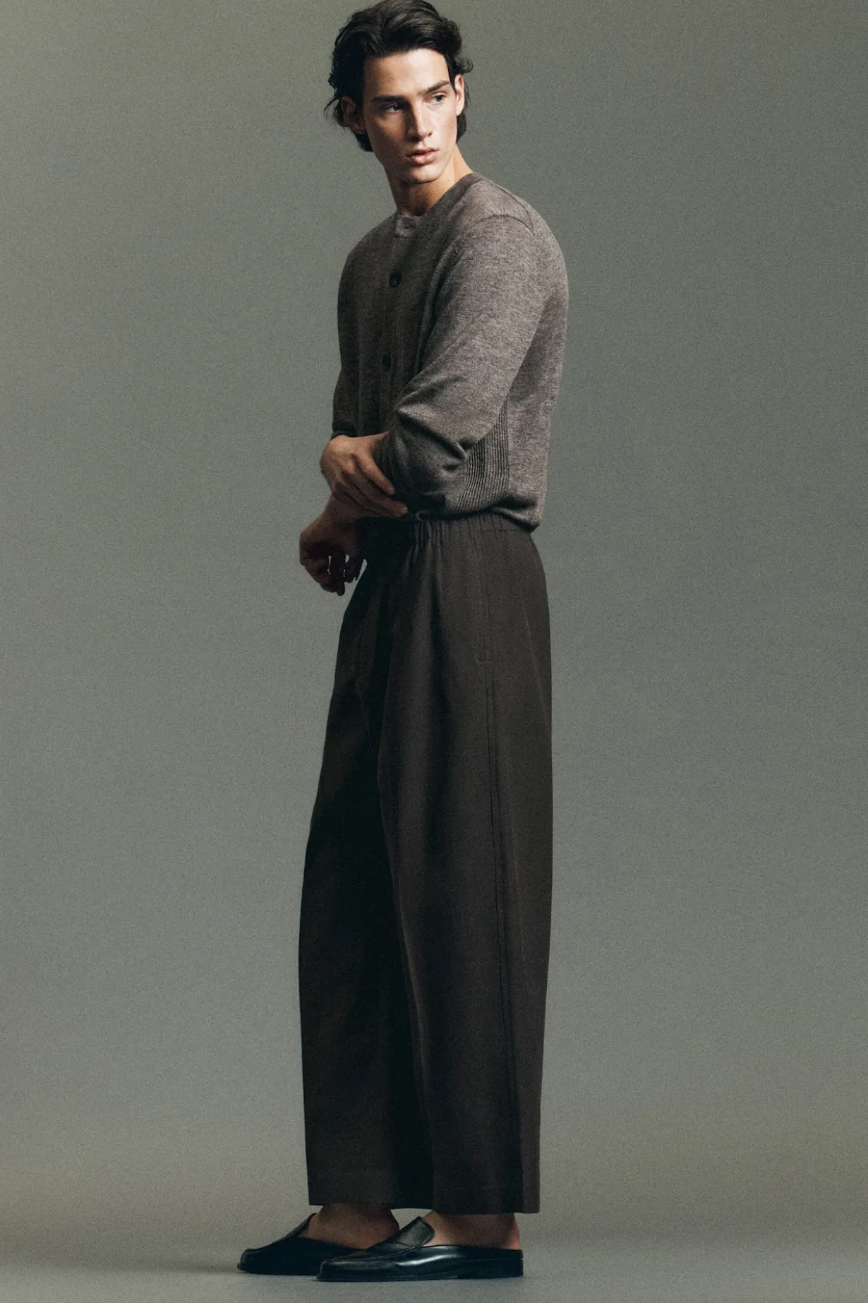 BARREL-LEG DRAWSTRING PANTS