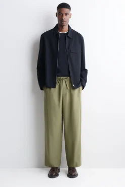 BARREL-LEG DRAWSTRING PANTS