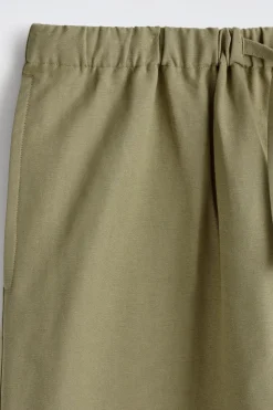 BARREL-LEG DRAWSTRING PANTS