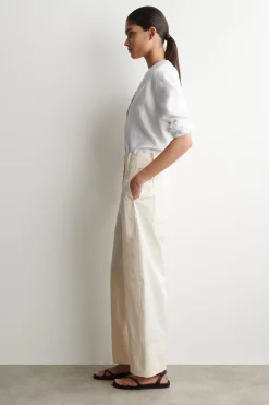 BARREL-LEG PIMA COTTON PANTS