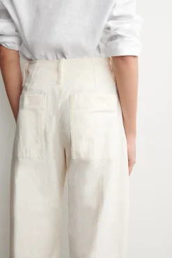 BARREL-LEG PIMA COTTON PANTS