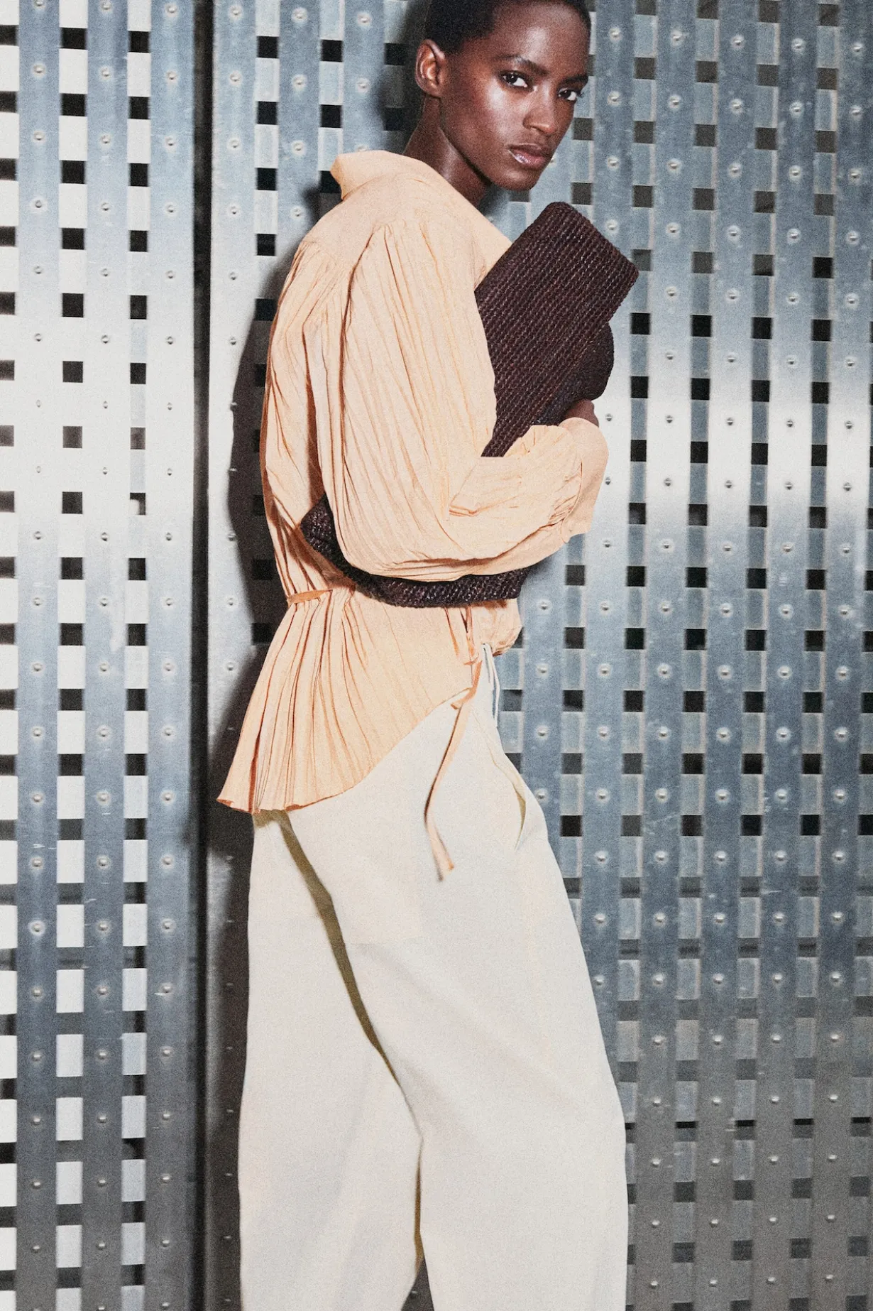 BARREL-LEG PIMA COTTON PANTS