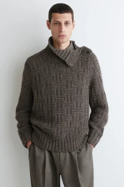 BASKETWEAVE WOOL SWEATER