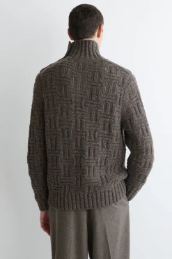 BASKETWEAVE WOOL SWEATER