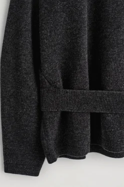 BELT-DETAIL MERINO WOOL SWEATER