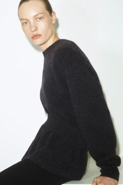 BELT-DETAIL MERINO WOOL SWEATER