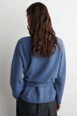BELT-DETAIL MERINO WOOL SWEATER