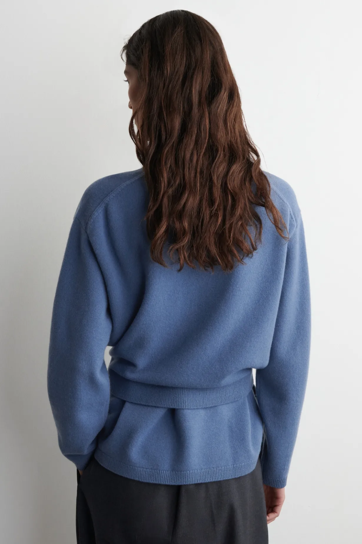BELT-DETAIL MERINO WOOL SWEATER