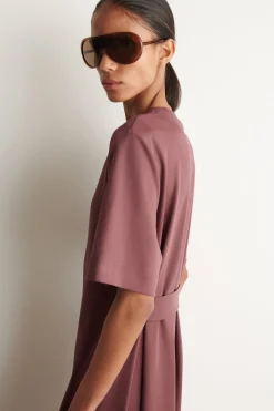 BELT-DETAIL MIDI T-SHIRT DRESS