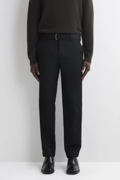 BELTED COTTON REGULAR-FIT STRAIGHT-LEG PANTS