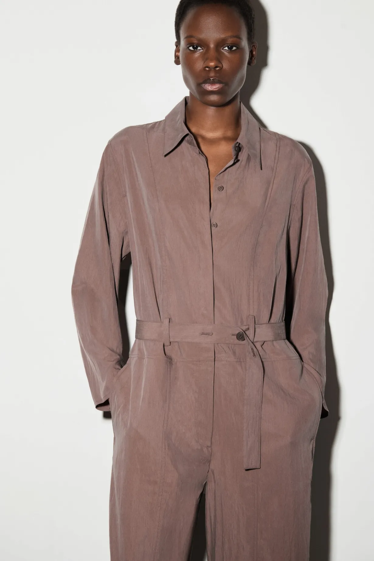 BELTED MODAL COVERALL