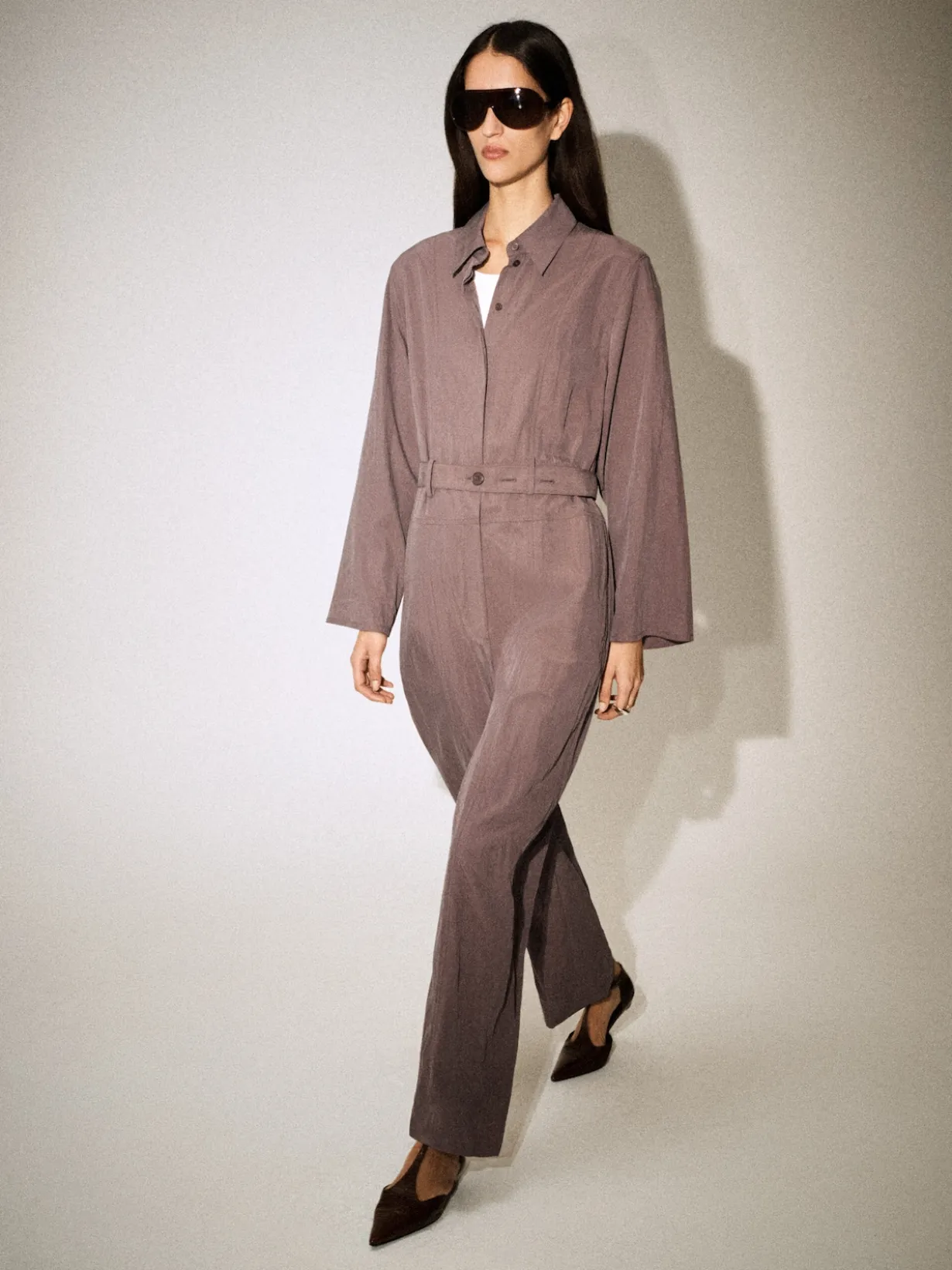 BELTED MODAL COVERALL