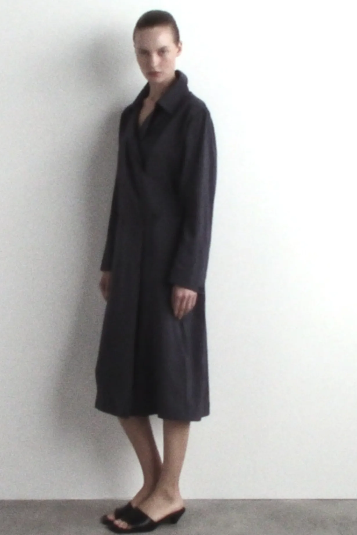 BELTED TRENCH-DETAIL MIDI DRESS