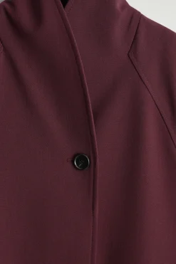 BELTED WOOL-BLEND SHAWL-COLLAR JACKET