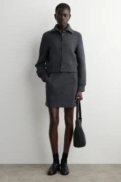 BOILED MERINO WOOL MINI SKIRT