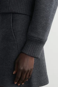 BOILED MERINO WOOL MINI SKIRT