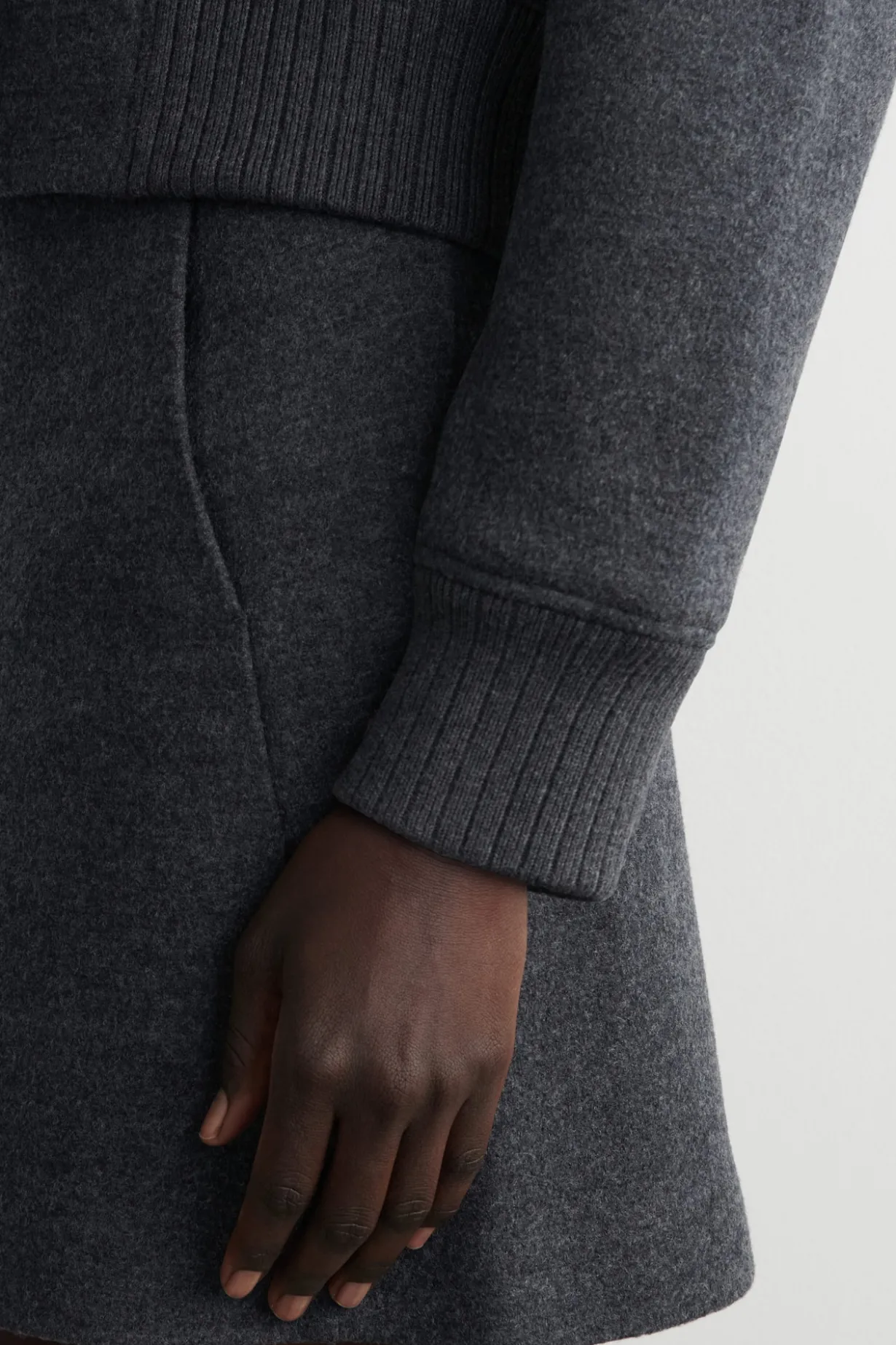 BOILED MERINO WOOL MINI SKIRT