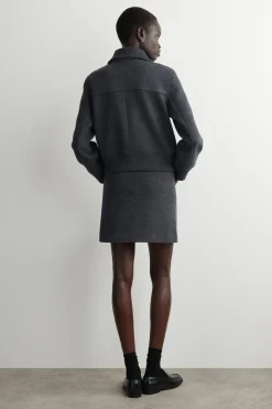 BOILED MERINO WOOL MINI SKIRT
