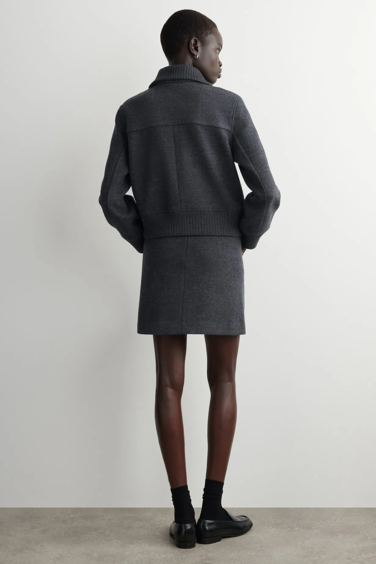 BOILED MERINO WOOL MINI SKIRT