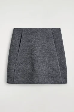 BOILED MERINO WOOL MINI SKIRT
