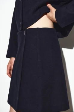 BOILED MERINO WOOL MINI SKIRT