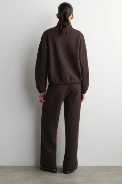 BOILED MERINO WOOL WIDE-LEG PANTS