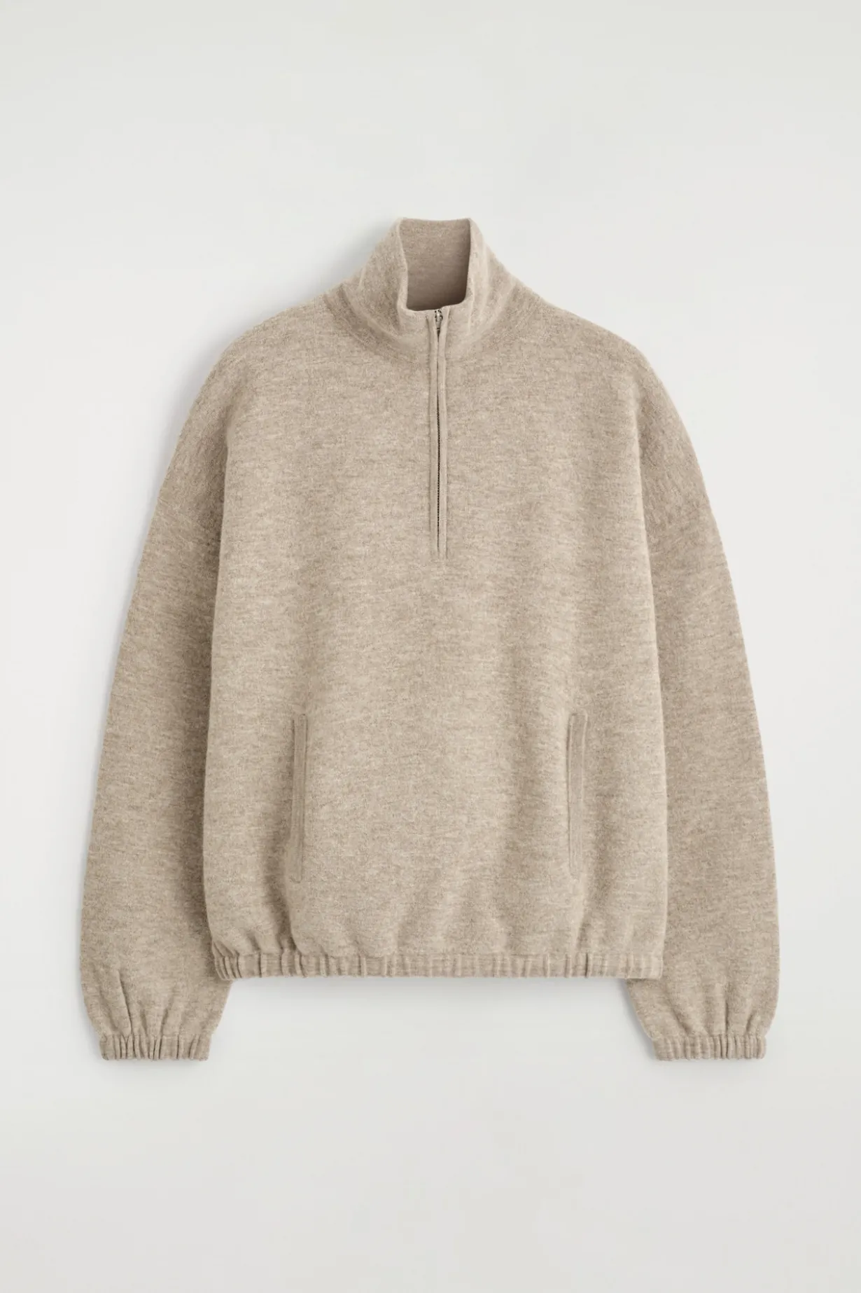 BOILED MERINO WOOL ZIP-UP SWEATER