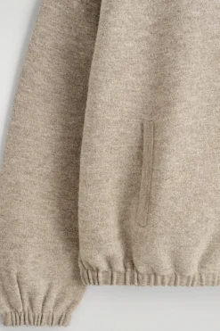 BOILED MERINO WOOL ZIP-UP SWEATER