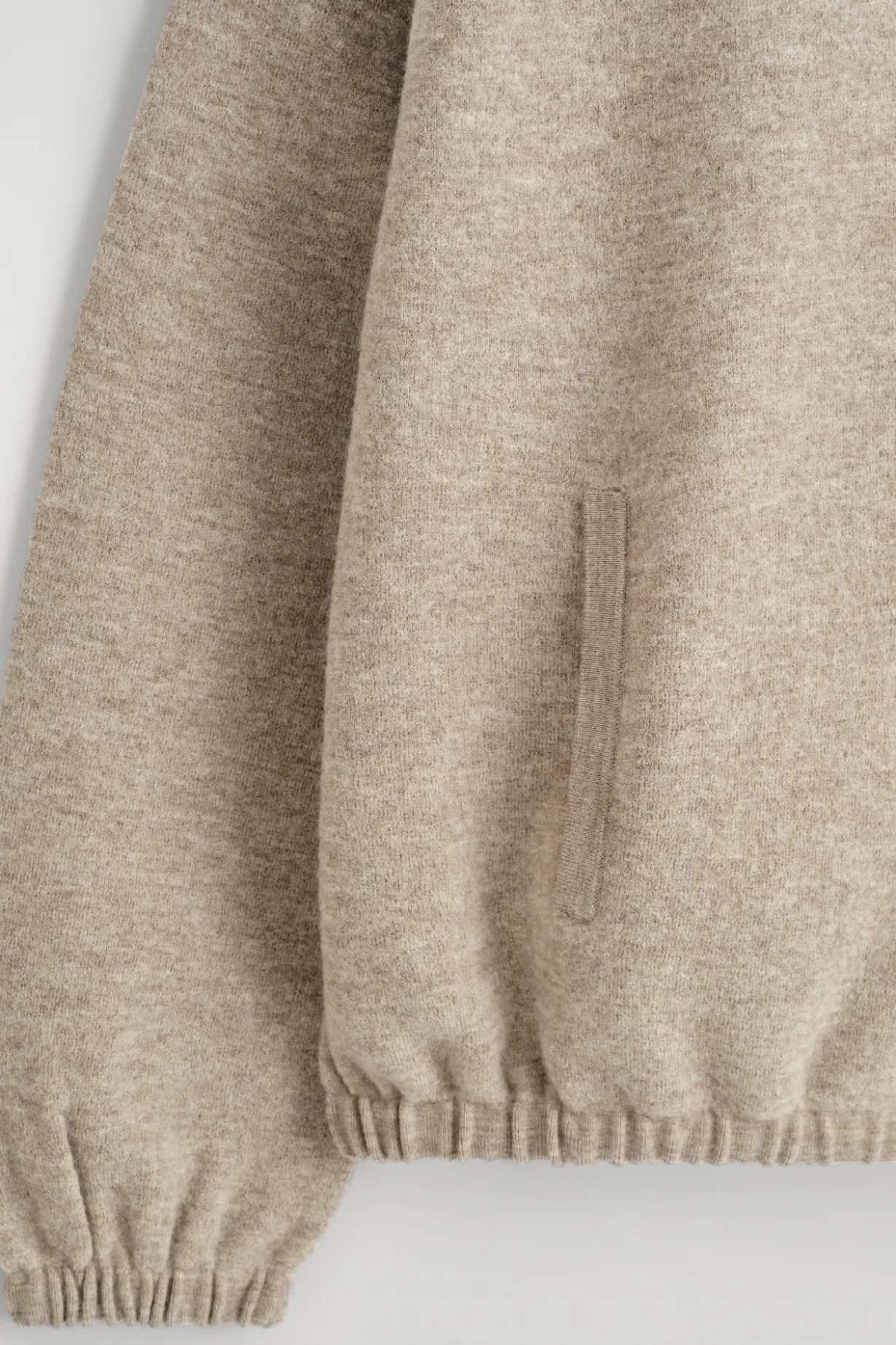 BOILED MERINO WOOL ZIP-UP SWEATER
