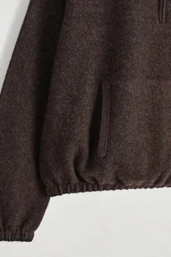 BOILED MERINO WOOL ZIP-UP SWEATER